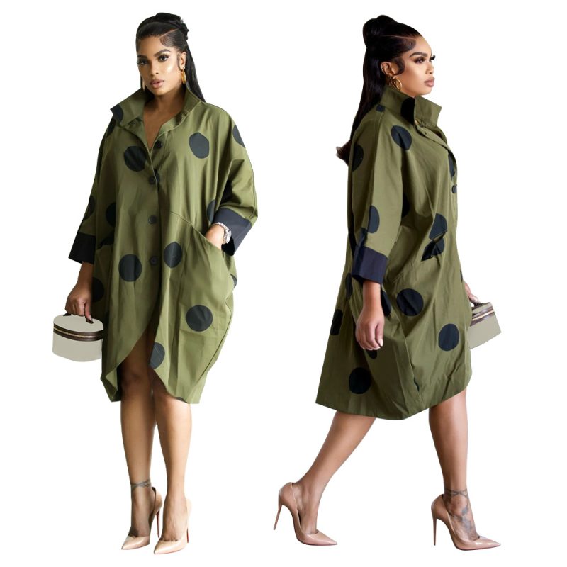 Casual Nine Quarter Sleeve Shirt Dress Women - Image 2