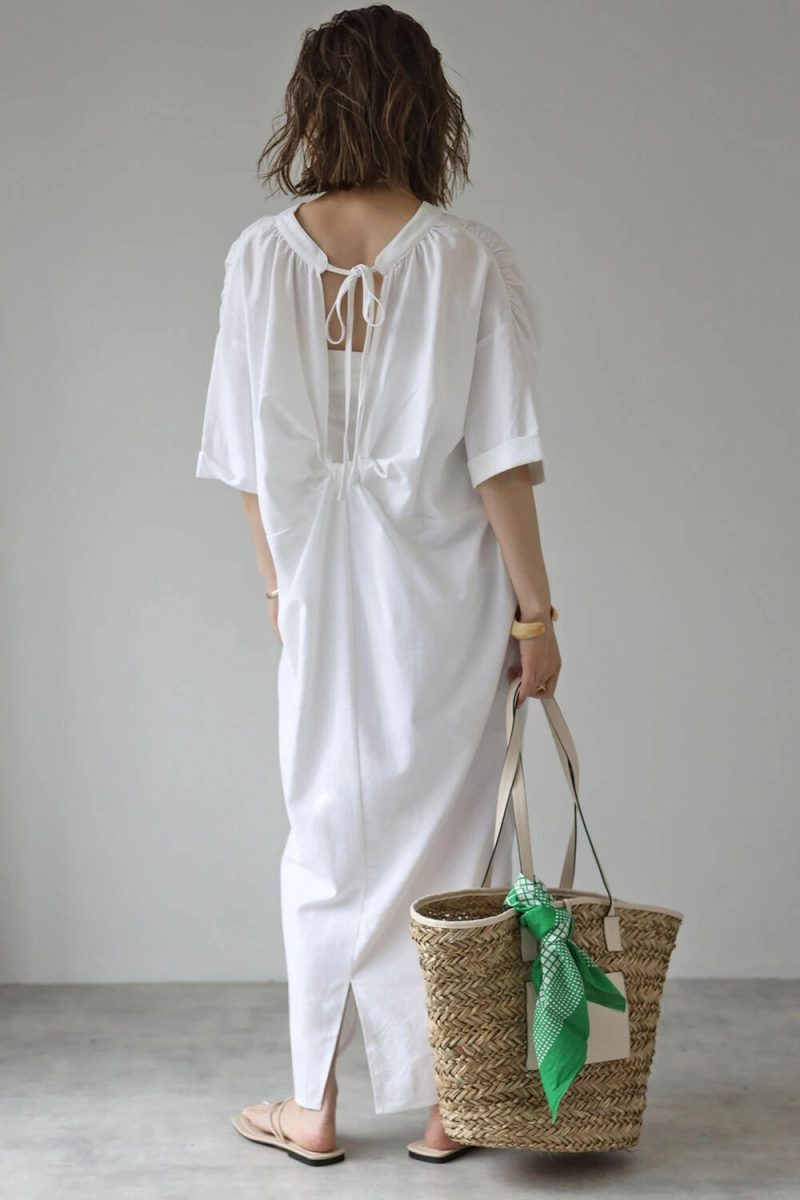 Casual Bow Back Short Sleeve Shirt Dress - Image 2