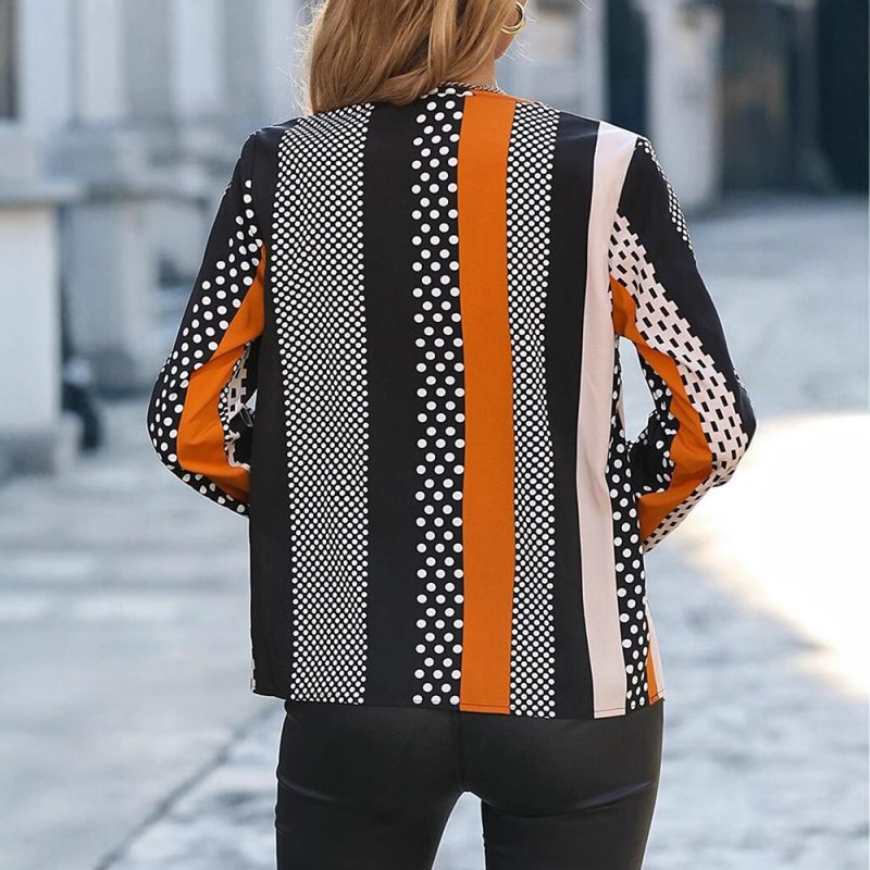 Elegant Houndstooth V-Neck Pullover for Women - Image 3