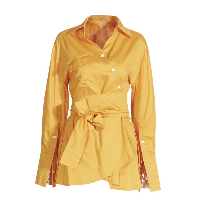 Women’s Mid Length Asymmetric Shirt Dress Spring