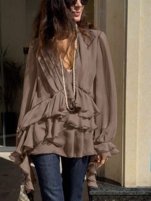 All-Matching Loose Chiffon Office Blouse Women