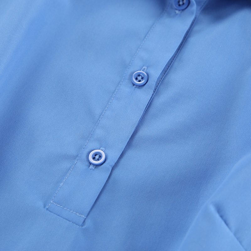 Blue Collared Slim Fit Office Summer Dress - Image 4