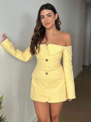 Backless Tube Top Long Sleeve Bodycon Dress