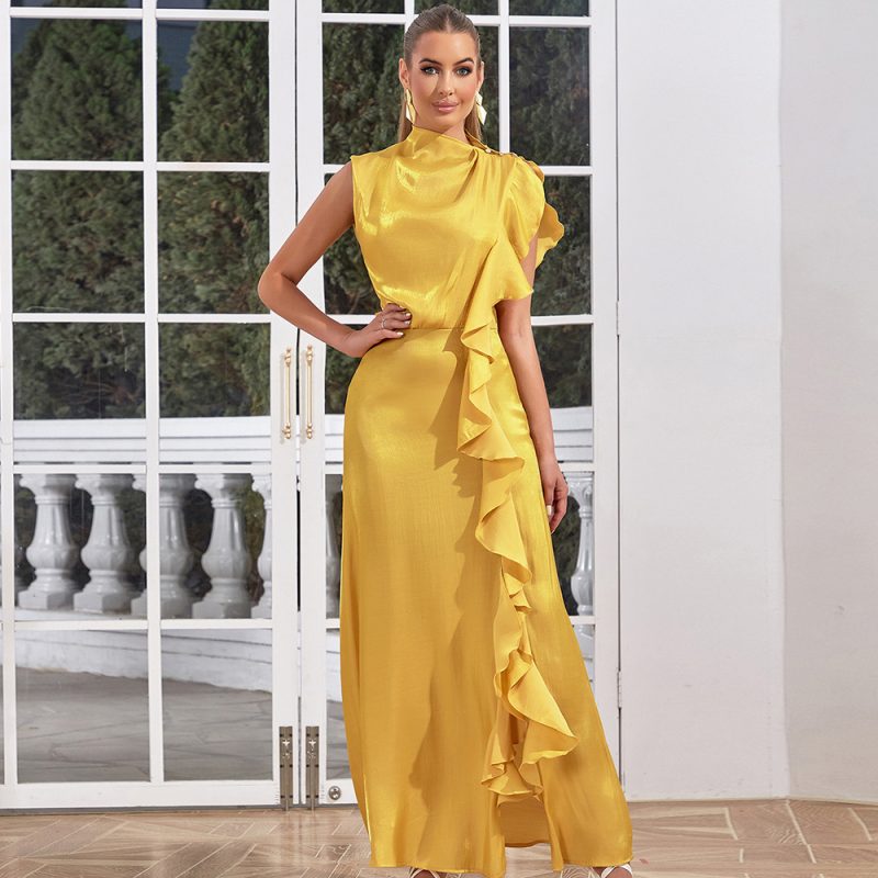 Lace Patchwork Halter Slim Fit Cocktail Dress