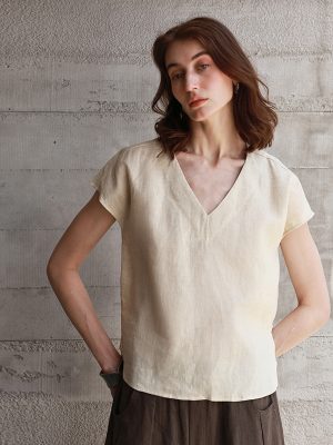 All-Match Linen High-Low Summer Top Women