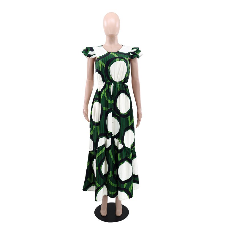 Elegant Round Neck Office Dress with Stitching - Image 3