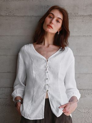 Intellectual Style Linen Summer Shirt Women