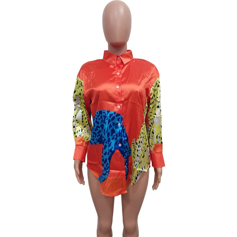 Positioning Leopard Print Shirt Dress for Women - Image 4