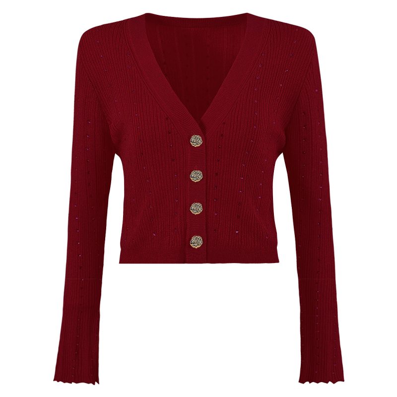 Rhinestone Knitted Wool Sling Dress for Women - Image 2