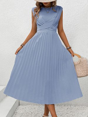 Summer Solid Color Lace-Up Women’s Dress