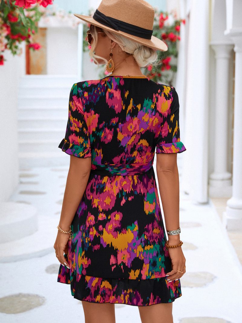 Spring Summer Ruffled Stomach Slimming Blanket Dress - Image 3