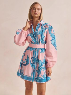Vintage Style Printed Loose Summer Dress Women