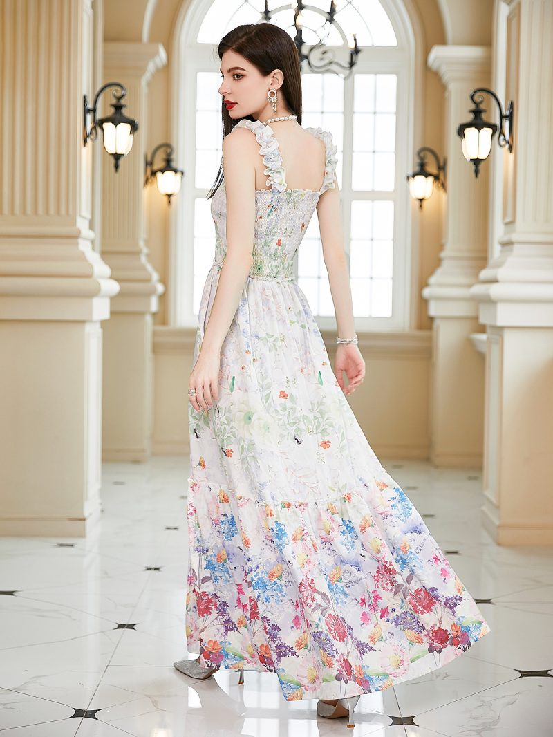 Floral Print Spaghetti Strap Summer Dress - Image 2