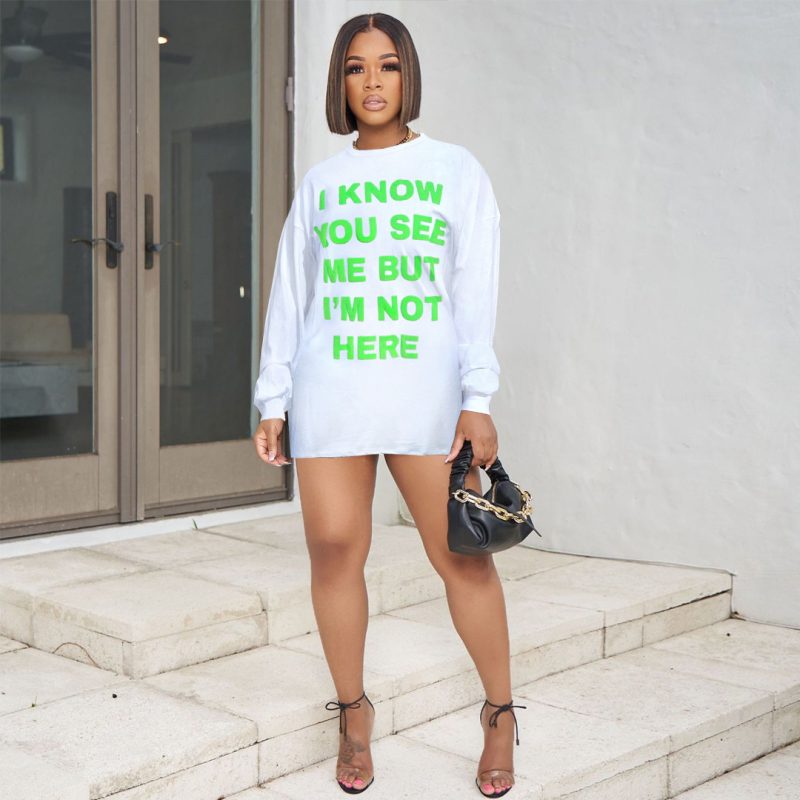 Casual Double Sided Graphic T-Shirt Dress - Image 2
