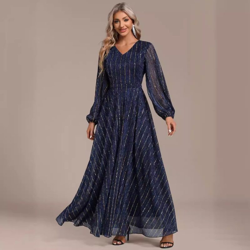 Middle East Sequined Cocktail Socialite Dress - Image 3