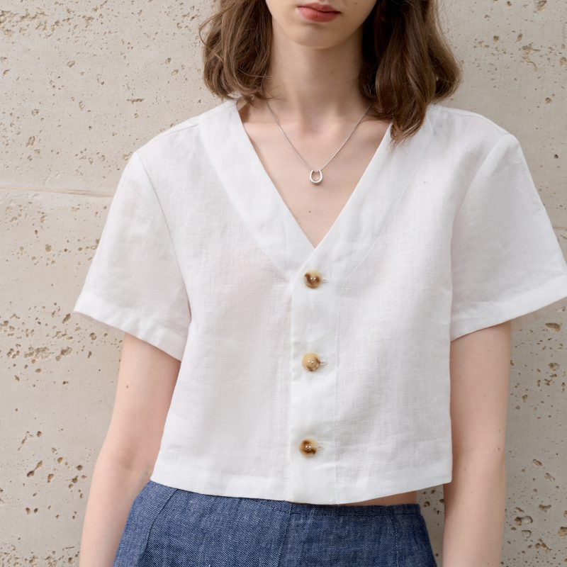 Breathable Pure Linen Short Sleeve Cardigan
