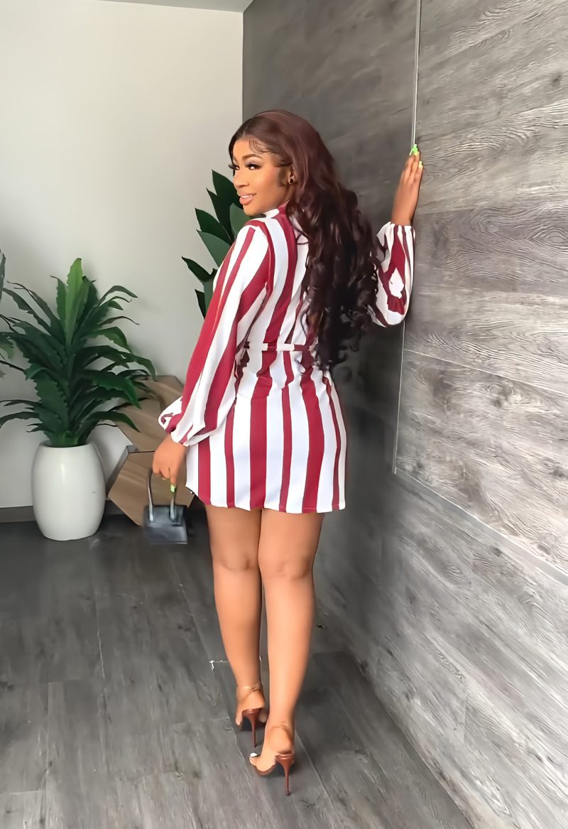 Popular Striped Casual Short Dress for Women - Image 2