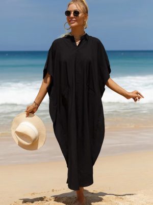 Cotton Maxi Beach Cover-Up Shirt Cardigan