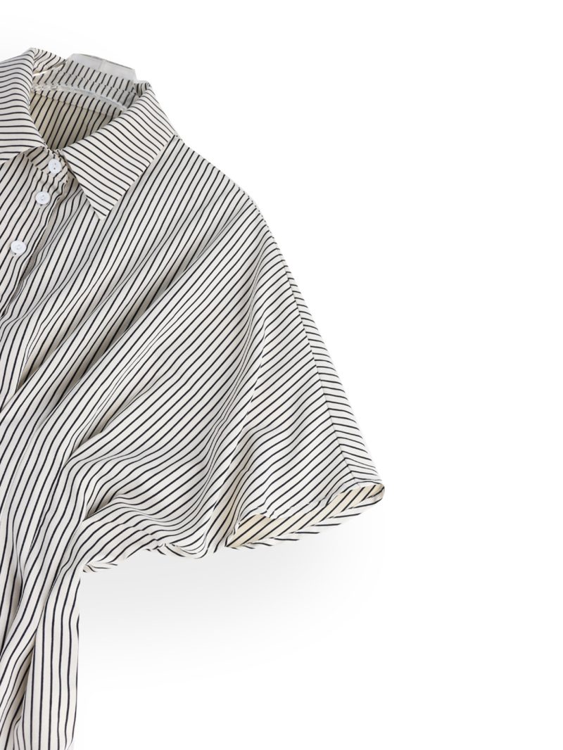 All-Matching Slim Fit Striped Pleated Top - Image 3