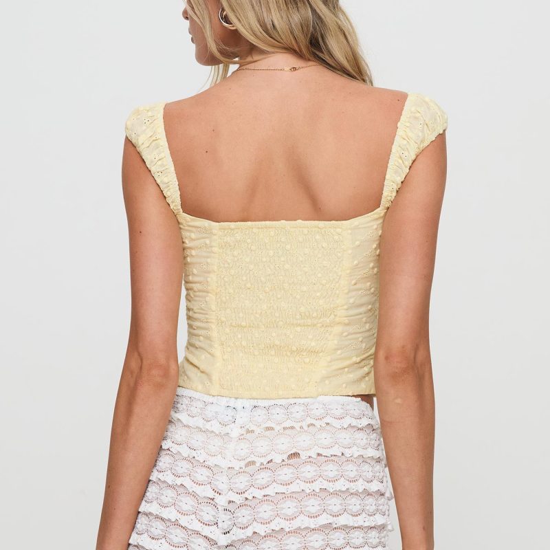 Women’s Square Collar Polka Dot Short Top - Image 4