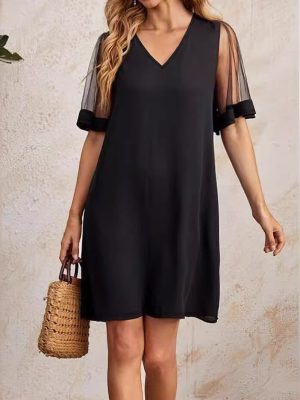 High Elastic Solid Color Spring Dress Women