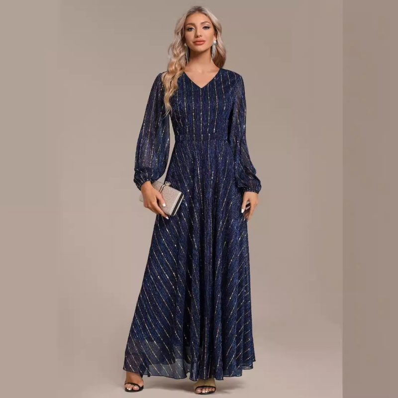 Middle East Sequined Cocktail Socialite Dress - Image 4