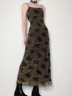 Romantic French Floral Dress with Wooden Ears