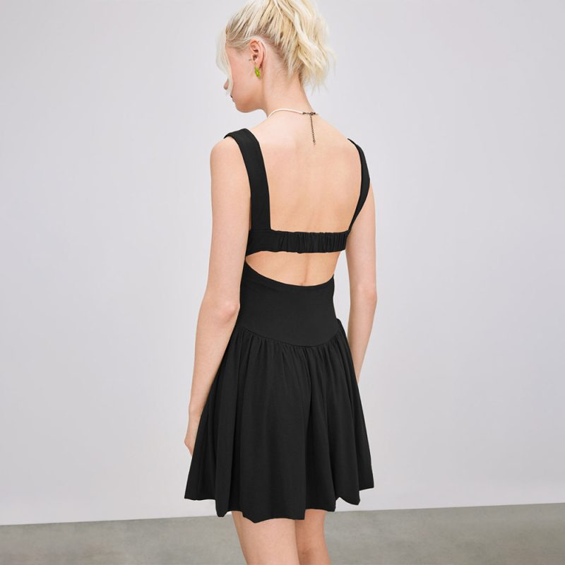 French Hepburn Wide Strap Summer Vest Dress - Image 2
