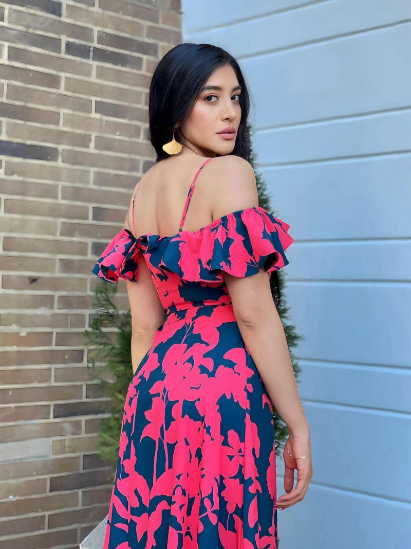 Backless Printed Cami Maxi Dress High Waist - Image 2