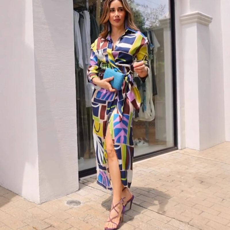 Women’s Autumn Printed Long Sleeve Maxi Dress - Image 3