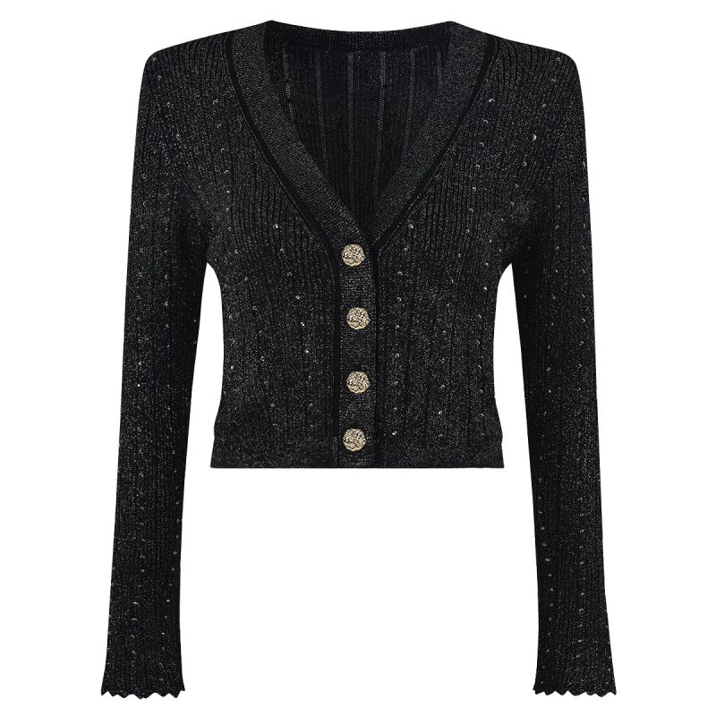 Rhinestone Knitted Wool Sling Dress for Women - Image 3