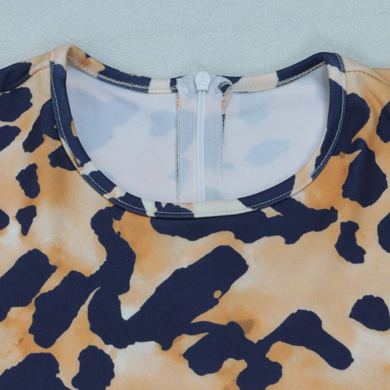 Elegant Leopard Splice Chiffon Office Swing Dress - Image 4
