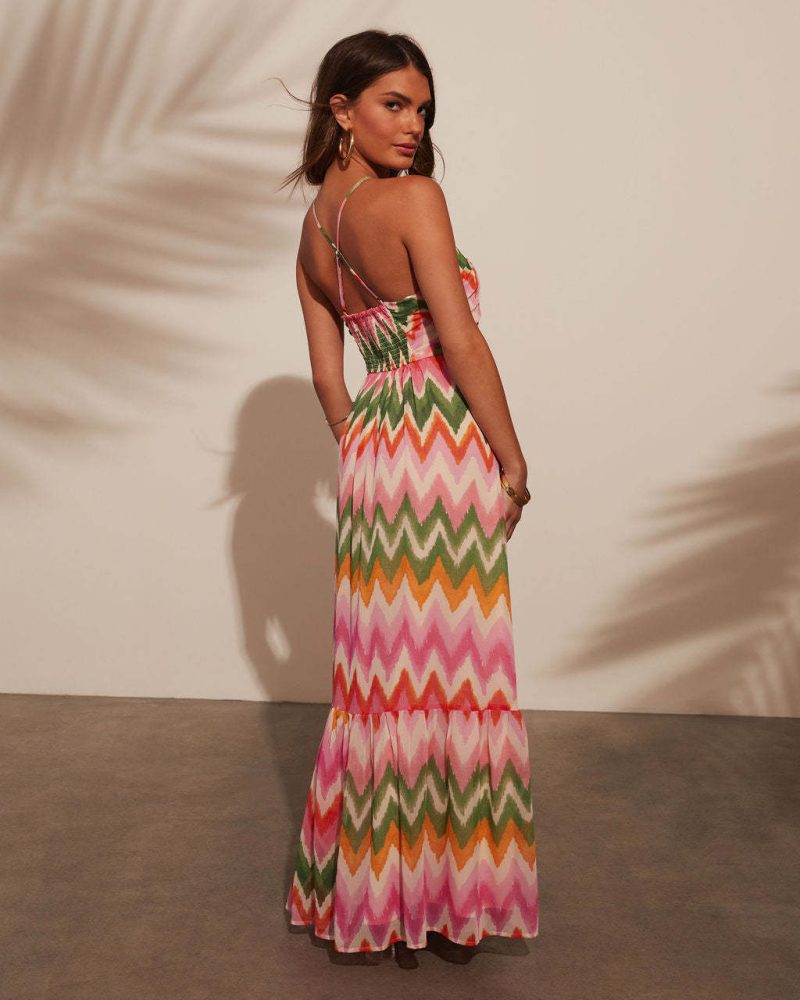 Backless Floral Print Sleeveless Maxi Dress - Image 3