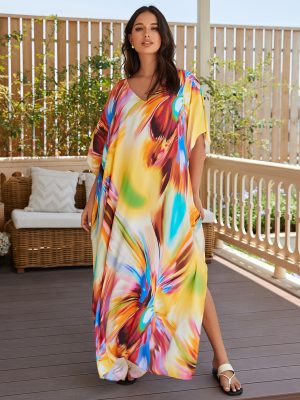 Rayon Printed Loose Beach Cover-Up Robe