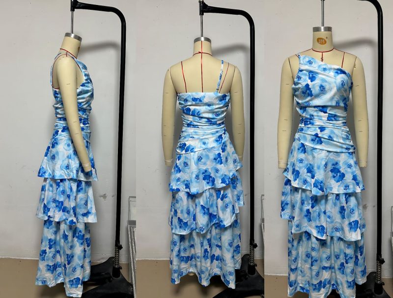 Chic Summer Dress with Asymmetrical Strap Style - Image 4