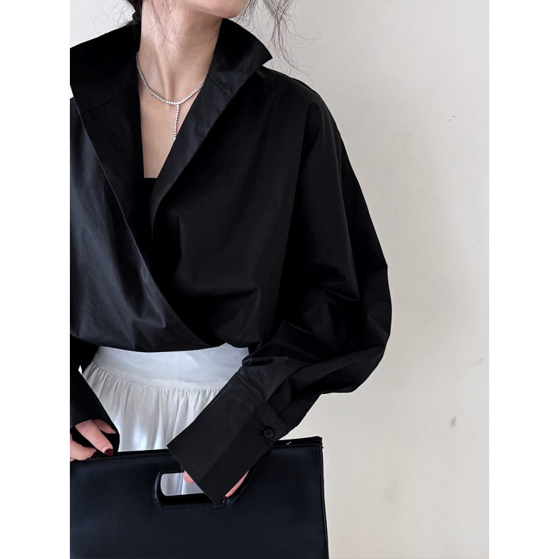 Commuter Style Elegant V-Neck Shirt Blouse - Image 4