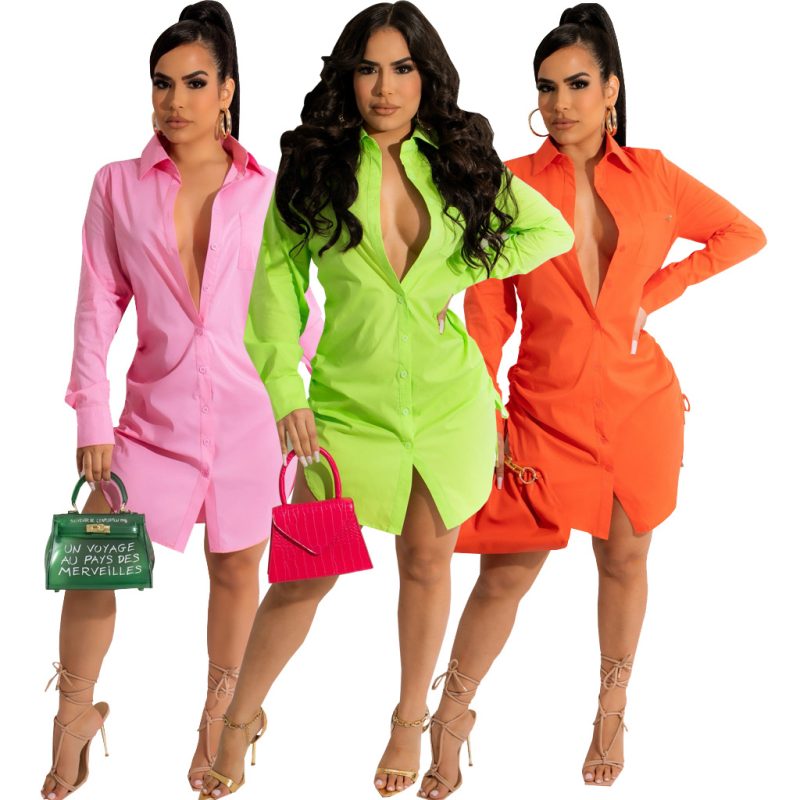 Trendy Platform Casual Shirt Dress for Women - Image 4