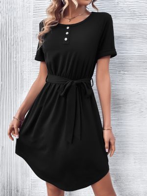Casual Solid Color Dress for Everyday Wear