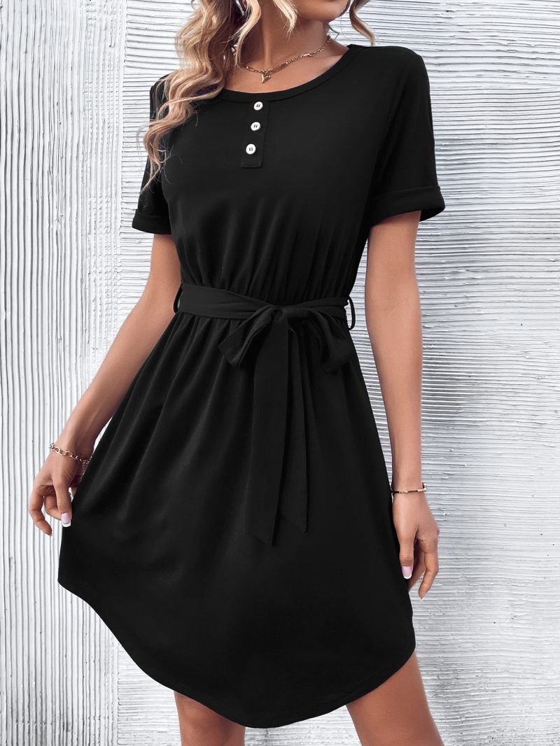 Casual Solid Color Dress for Everyday Wear