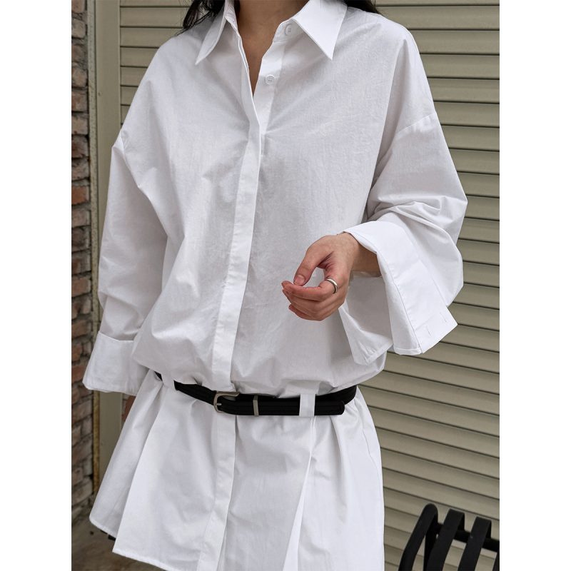 Spring Slimming Polo Collar Women's Shirt Dress