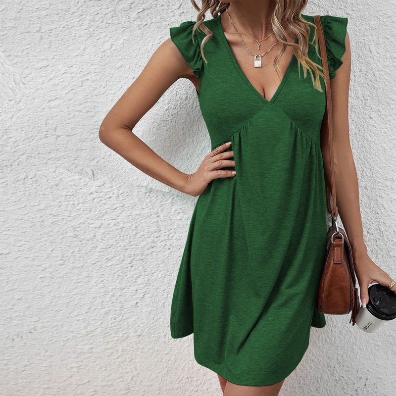 Loose Casual V Neck Sleeveless Summer Dress - Image 4