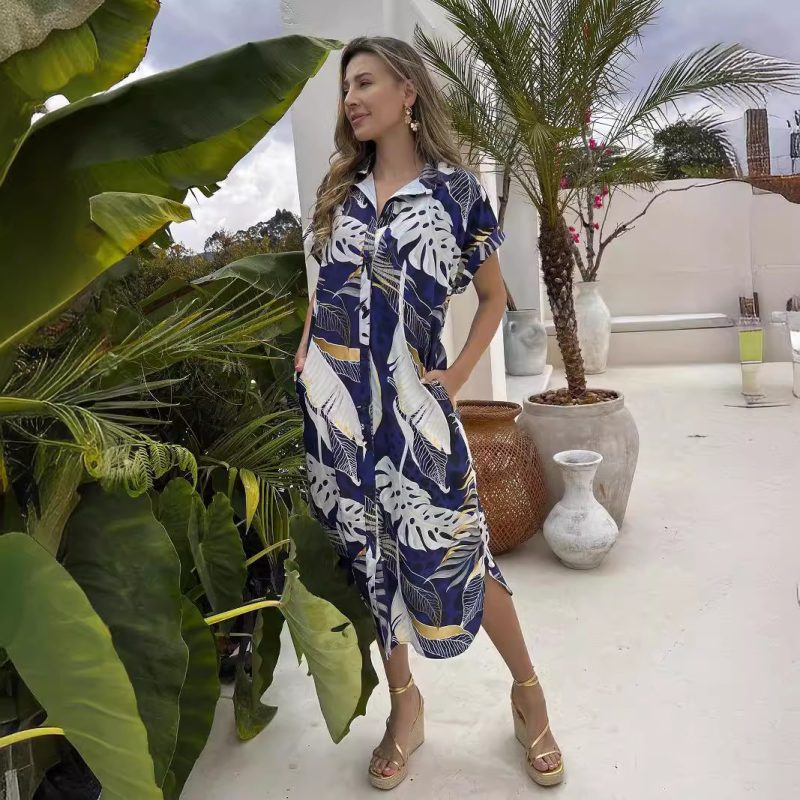 Sleeveless Seaside Print Dress – Maxi Length - Image 2