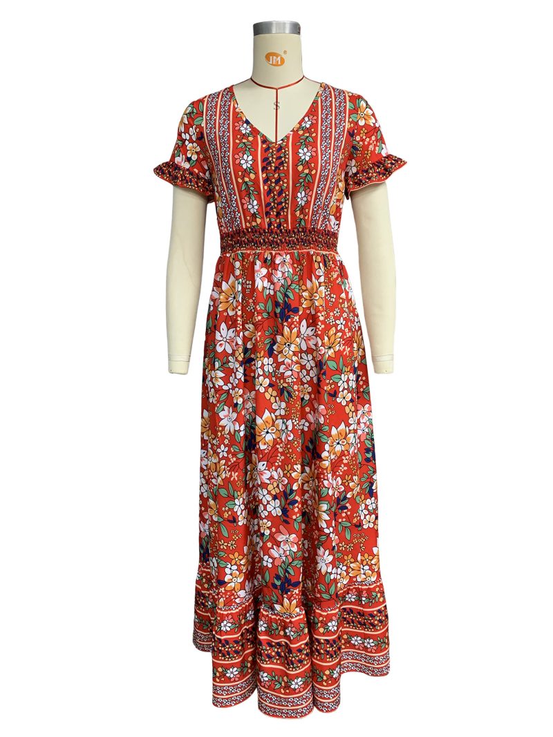 Bohemian Printed Mid-Length Dress for Women - Image 2