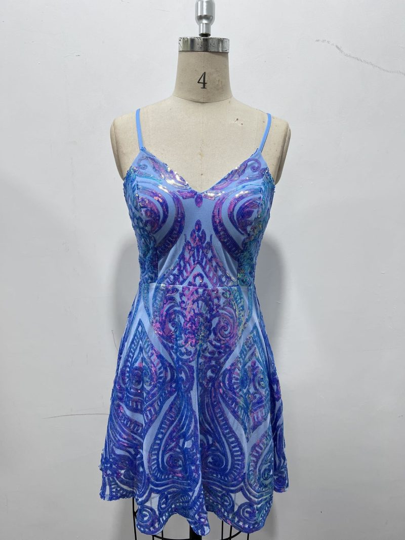 Summer Sequined Beaded Party Dress for Women - Image 4