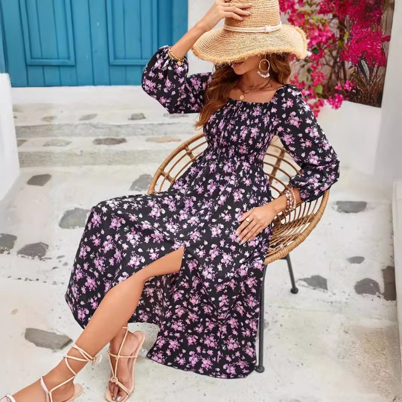 Long Sleeve Floral Dress with Romantic Vibe - Image 4