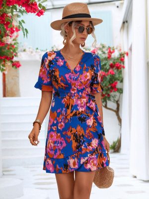Spring Summer Ruffled Stomach Slimming Blanket Dress