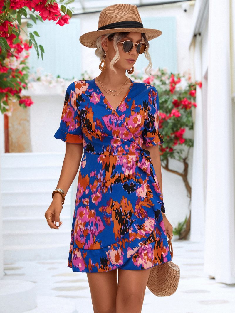 Spring Summer Ruffled Stomach Slimming Blanket Dress