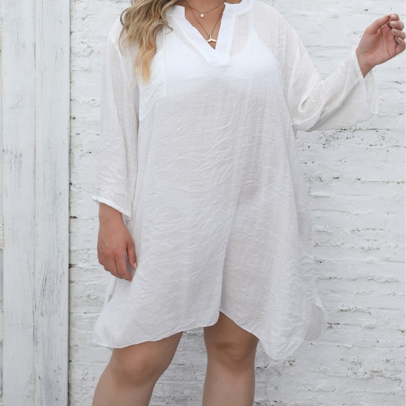 Seaside Holiday Plus Size Shirt Dress