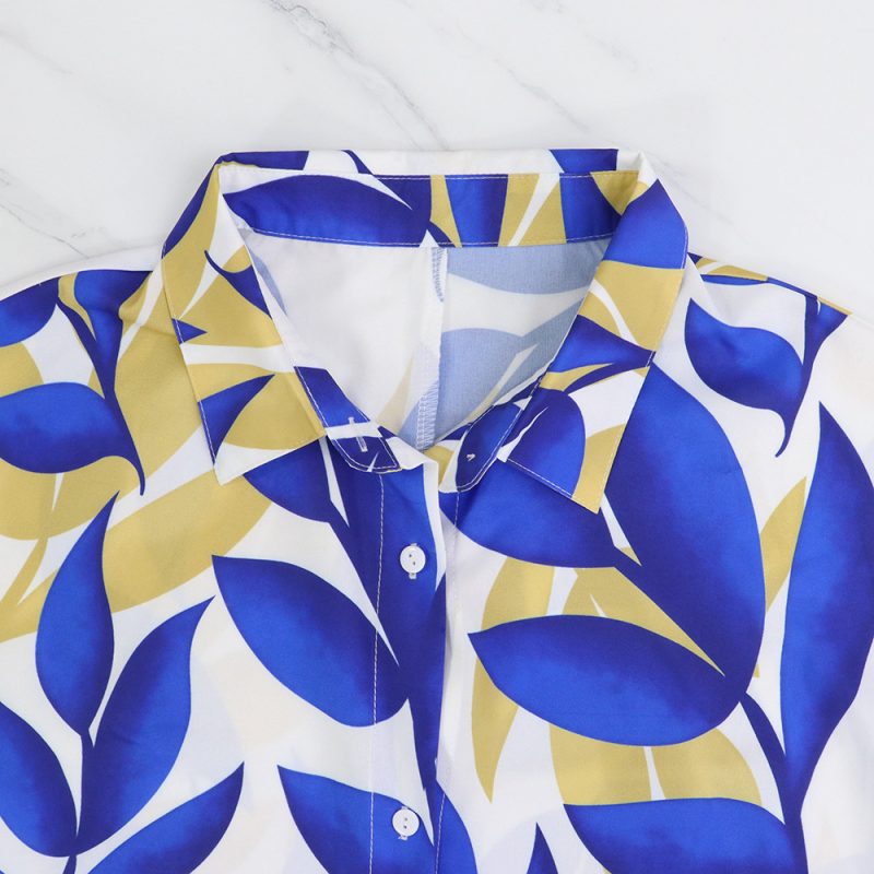 Summer Printed Casual Office Shirt Dress - Image 3