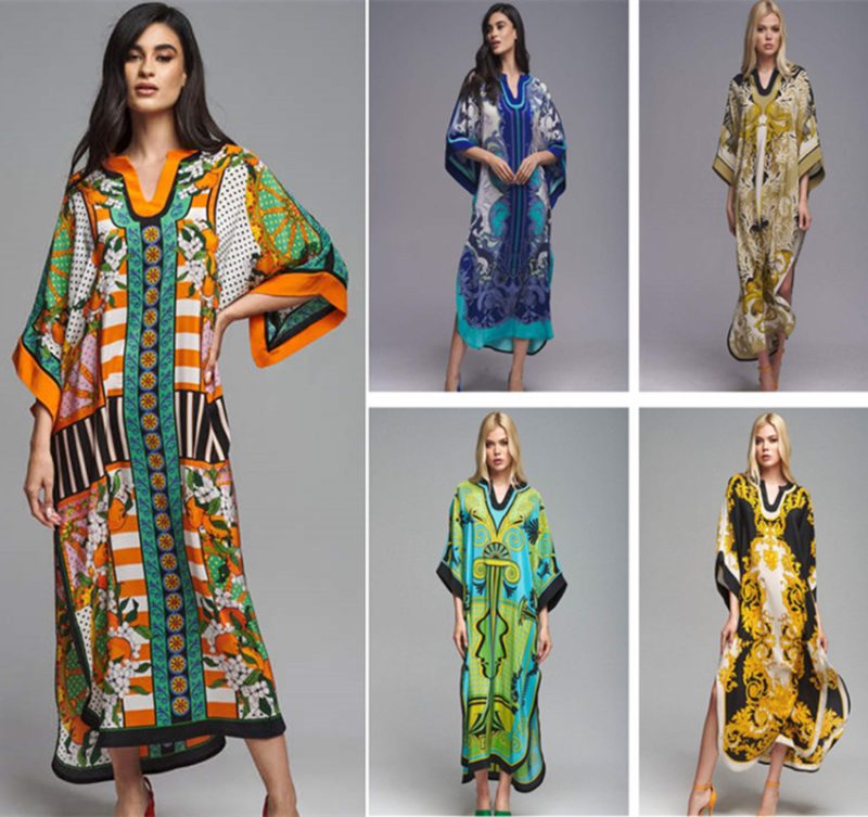 Positioned Print Ethnic Beach Cover-Up Shirt - Image 4